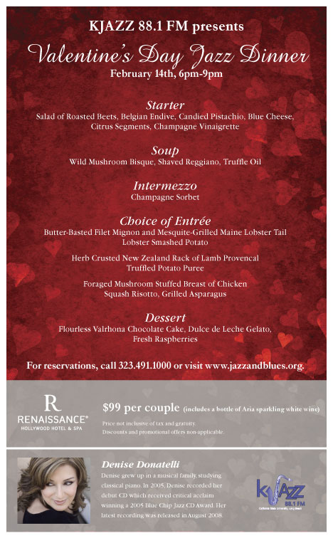 Valentine's Day Jazz Dinner flyer